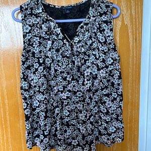 Tommy Hilfiger black with pink & white floral top